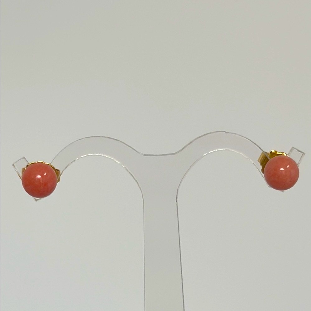 Jade and Gold Stud Earrings​